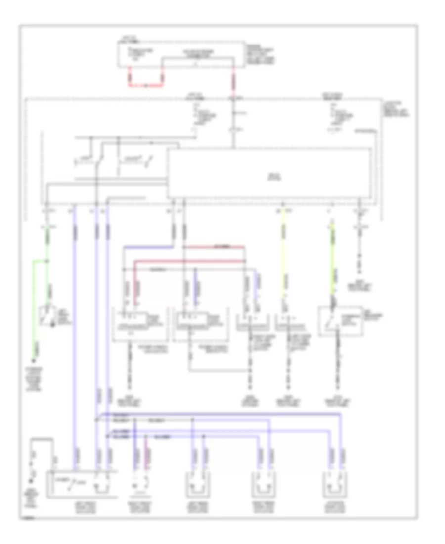 Power Door Lock Wiring Diagram, without Keyless Entry for Mitsubishi Montero Sport Limited 2000