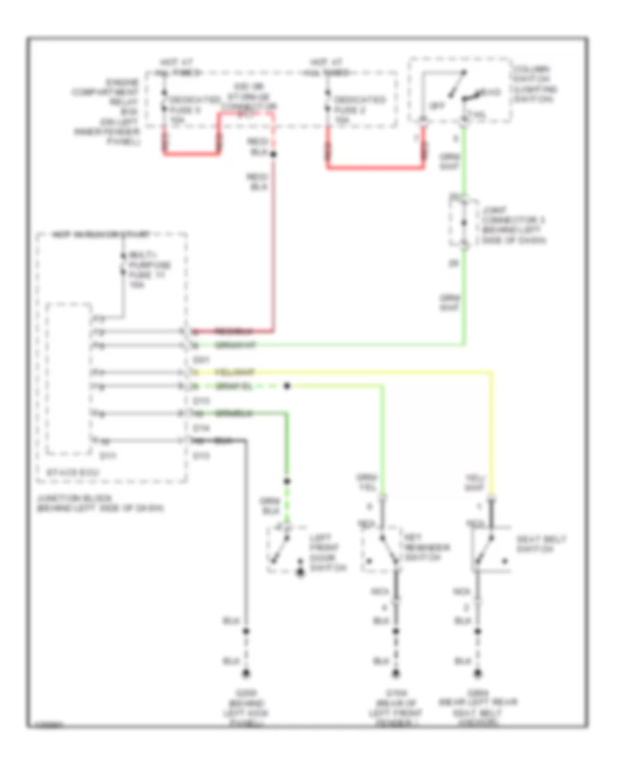 Warning System Wiring Diagrams for Mitsubishi Montero Sport Limited 2000