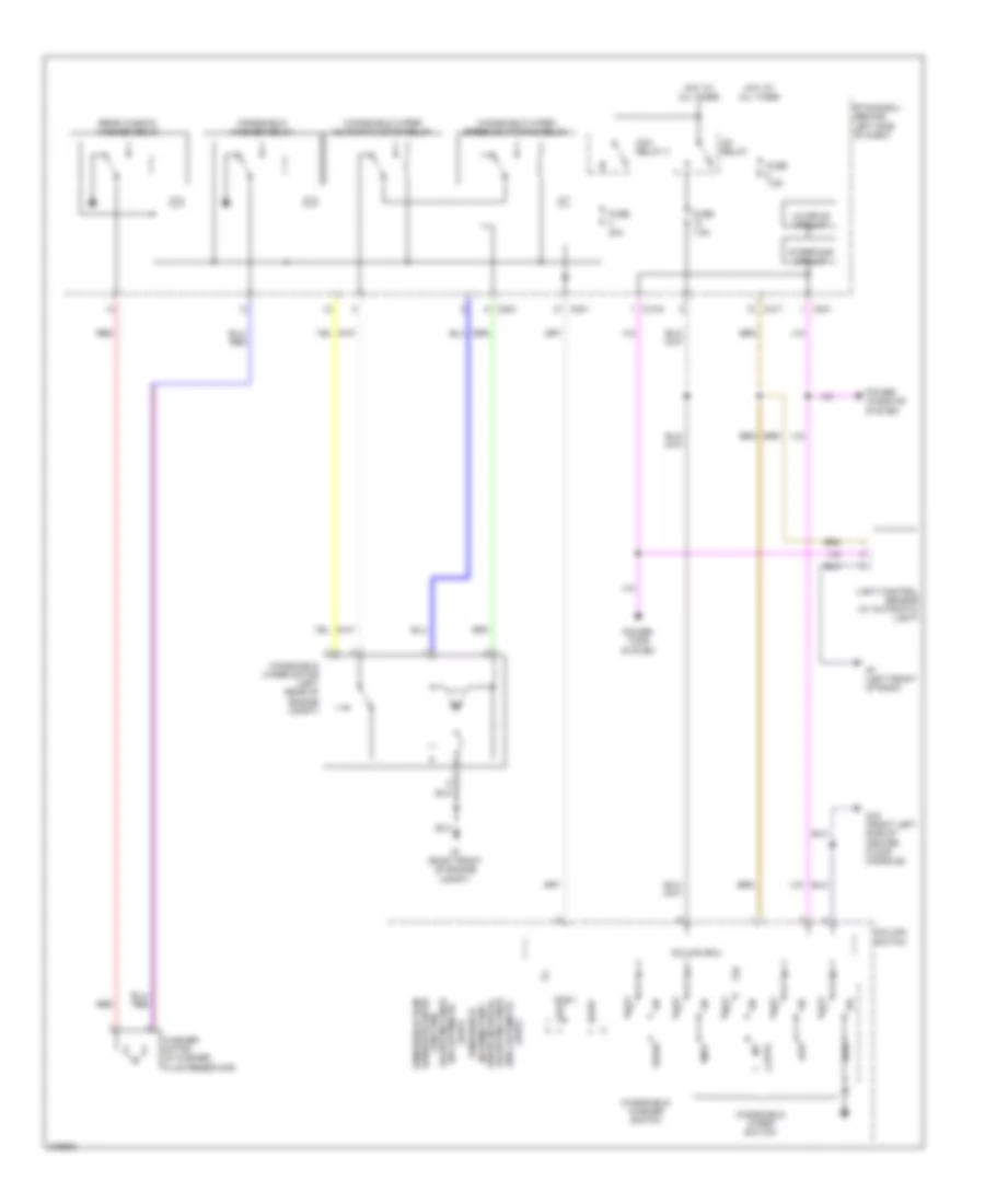 Электросхема передних стеклоочистителей дворников и омывателя лобового стекла для Mitsubishi Outlander ES 2009