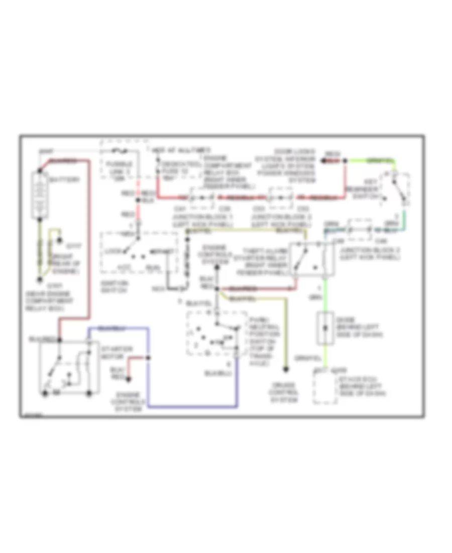 Starting Wiring Diagram, with Anti-theft for Mitsubishi Galant ES 1997