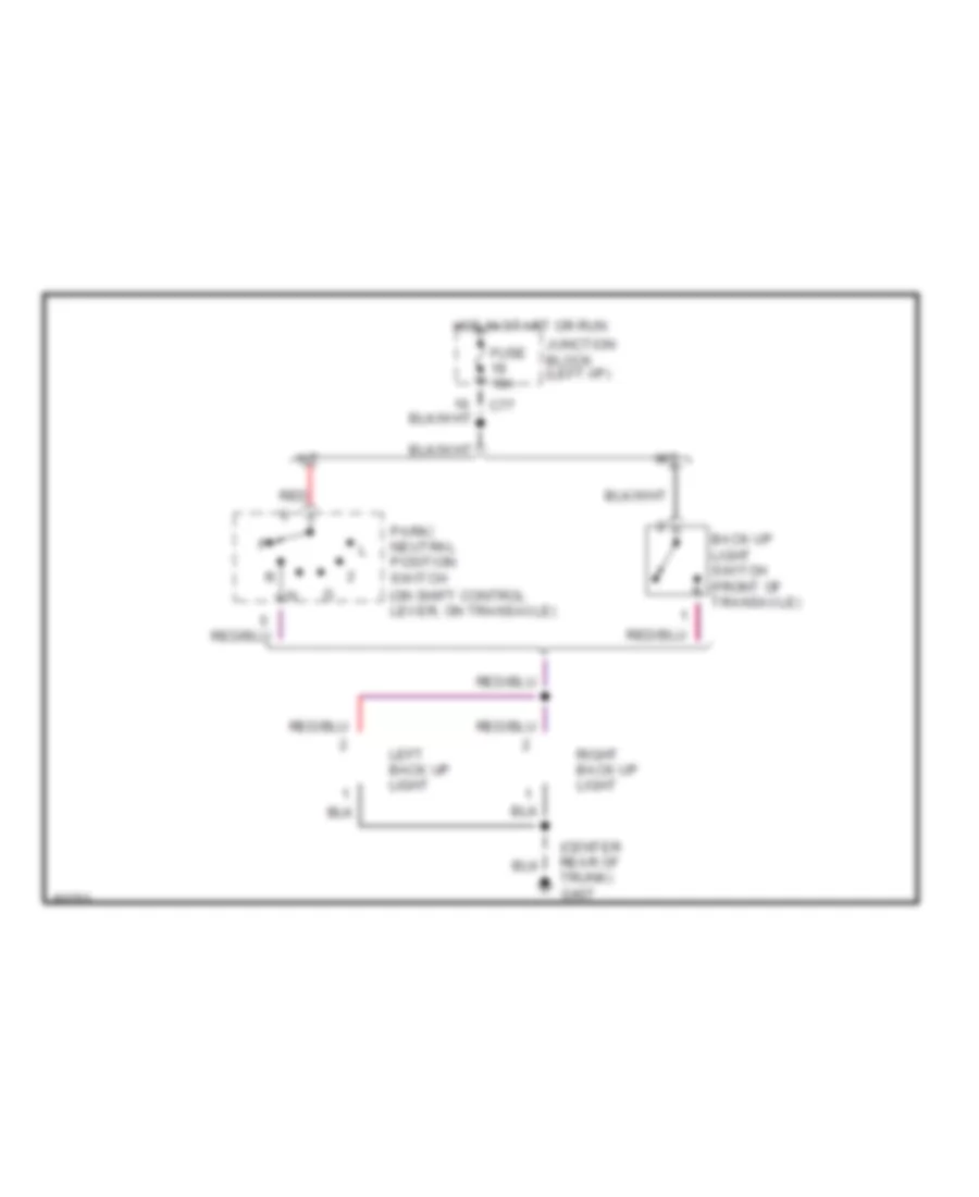 Back up Lamps Wiring Diagram for Mitsubishi 3000GT SL 1996 3000