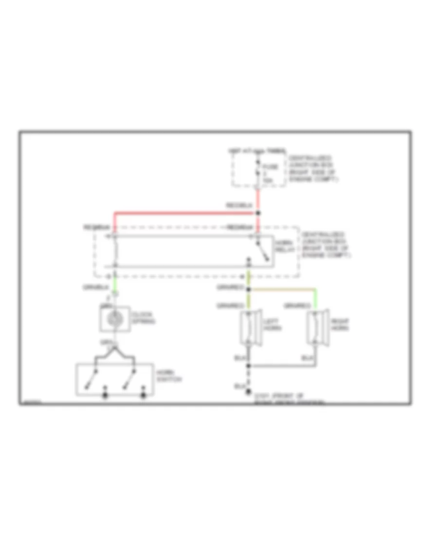 Horn Wiring Diagram, without Anti-theft for Mitsubishi 3000GT SL 1996