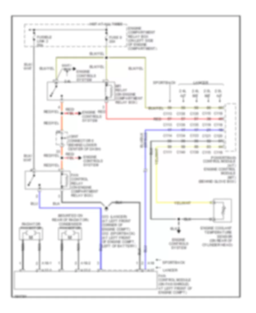 Cooling Fan Wiring Diagram Except Evolution for Mitsubishi Lancer O Z Rally 2004