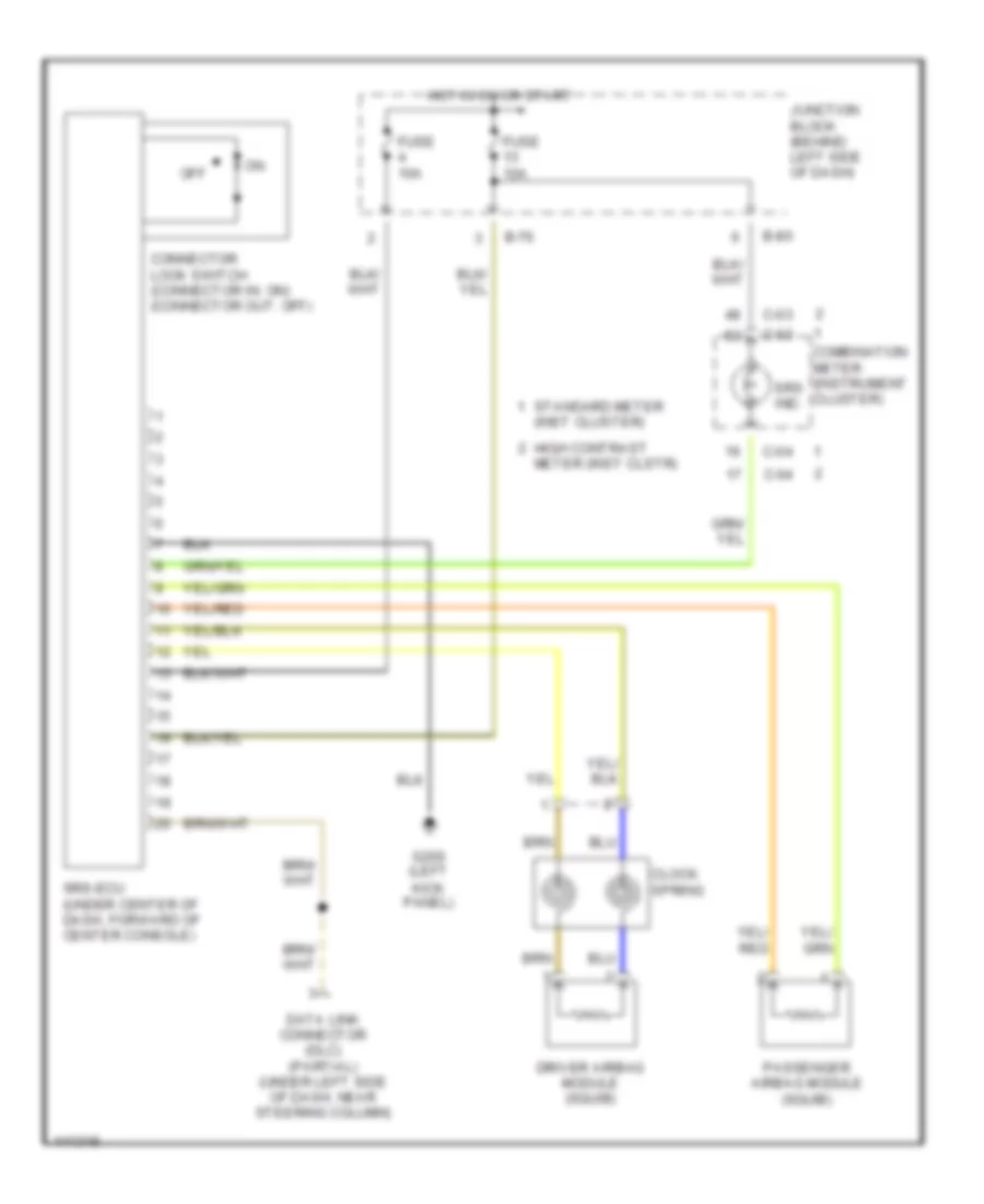 Supplemental Restraint Wiring Diagram for Mitsubishi Diamante ES 2001