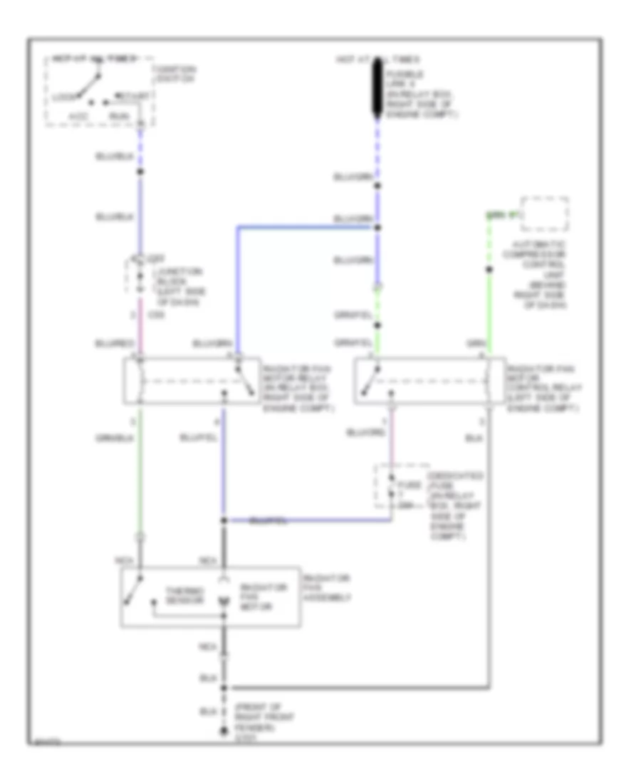 1 5L Cooling Fan Wiring Diagram with A T for Mitsubishi Mirage ES 1993