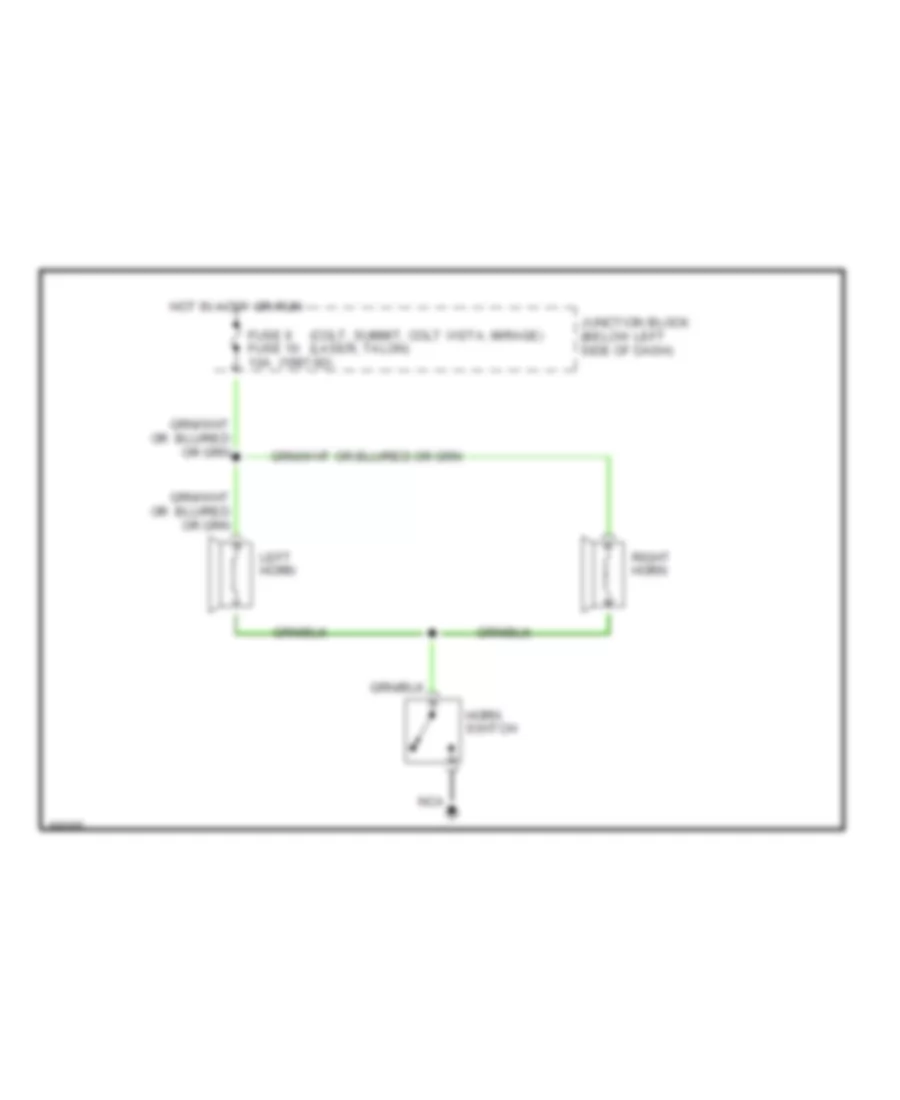 Horn Wiring Diagram for Mitsubishi Mirage RS 1990
