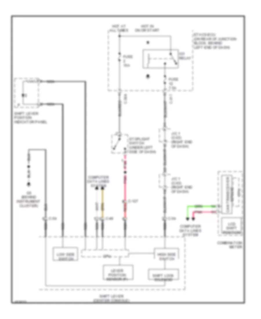 Shift Interlock Wiring Diagram, Except Evolution TC-SST for Mitsubishi Lancer ES 2014