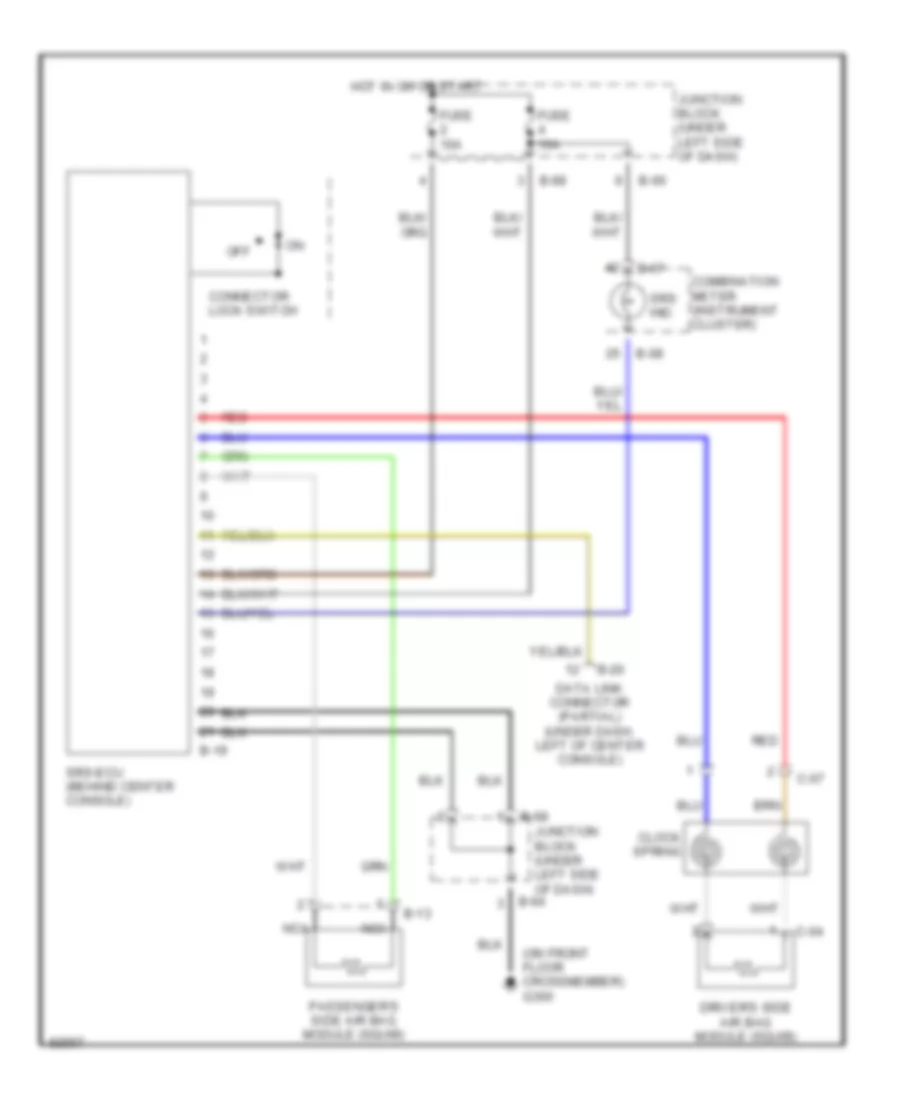 Supplemental Restraint Wiring Diagram for Mitsubishi Mirage LS 1997
