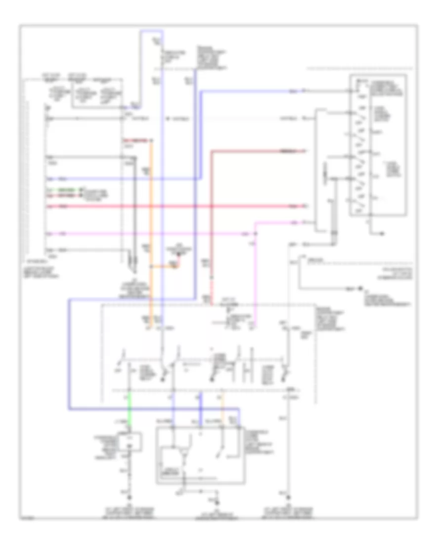 Электросхема передних стеклоочистителей дворников и омывателя лобового стекла для Mitsubishi Montero Limited 2005