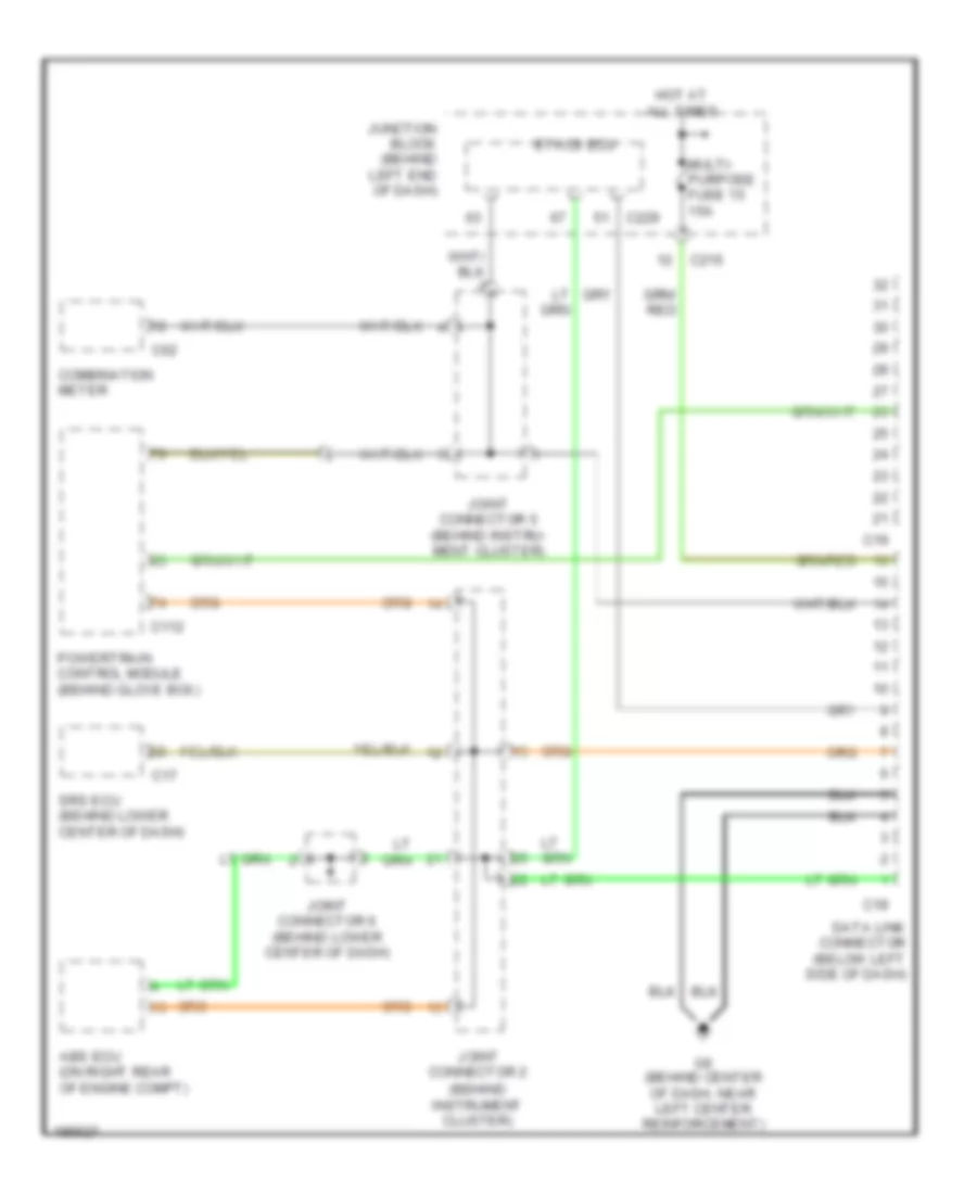 Computer Data Lines Wiring Diagram, Wagon for Mitsubishi Lancer Sportback LS 2004