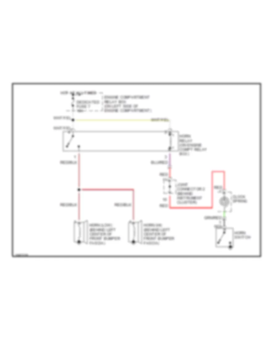 Horn Wiring Diagram, Except Evolution for Mitsubishi Lancer Sportback LS 2004