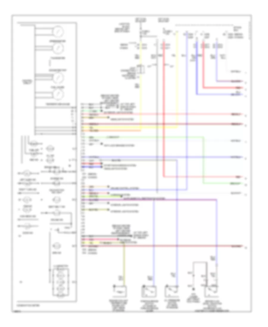 Instrument Cluster Wiring Diagram, Except Evolution (1 of 2) for Mitsubishi Lancer Sportback LS 2004