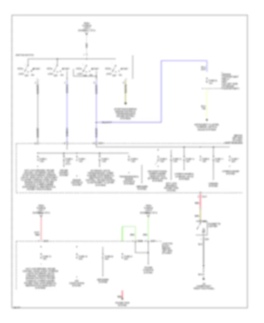 Power Distribution Wiring Diagram, Except Wagon or Evolution (2 of 2) for Mitsubishi Lancer Sportback LS 2004