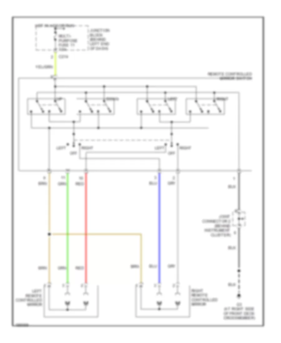 Power Mirrors Wiring Diagram Evolution for Mitsubishi Lancer Sportback LS 2004