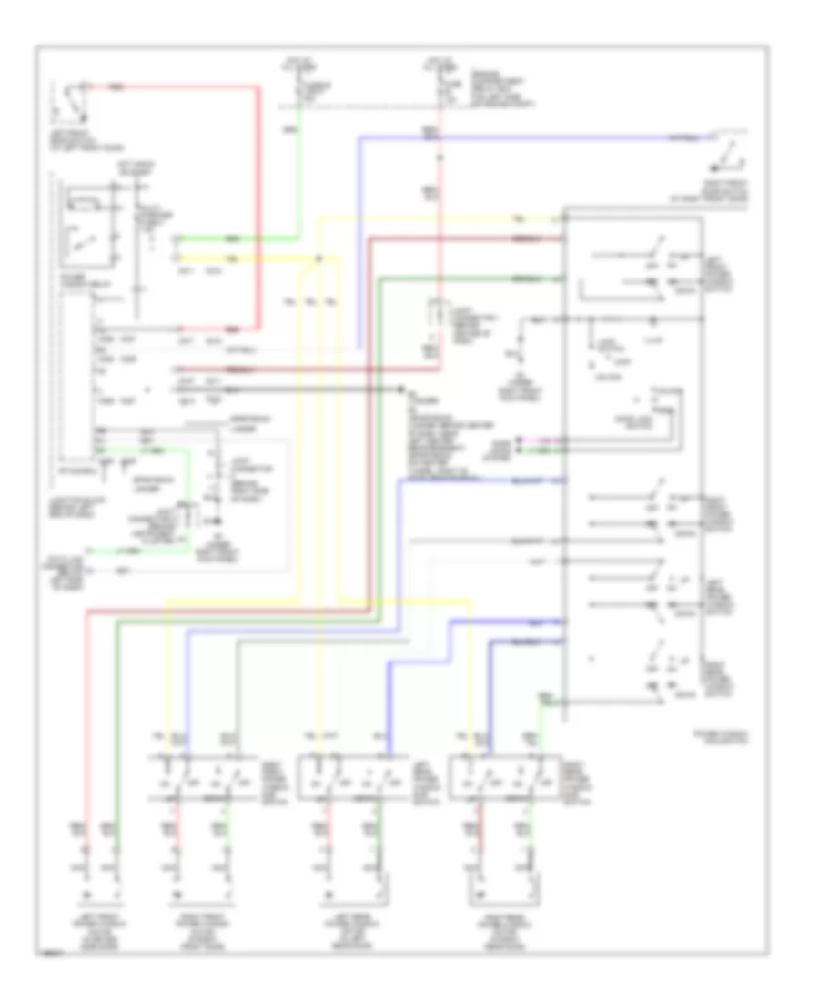 Power Windows Wiring Diagram, Except Evolution for Mitsubishi Lancer Sportback LS 2004