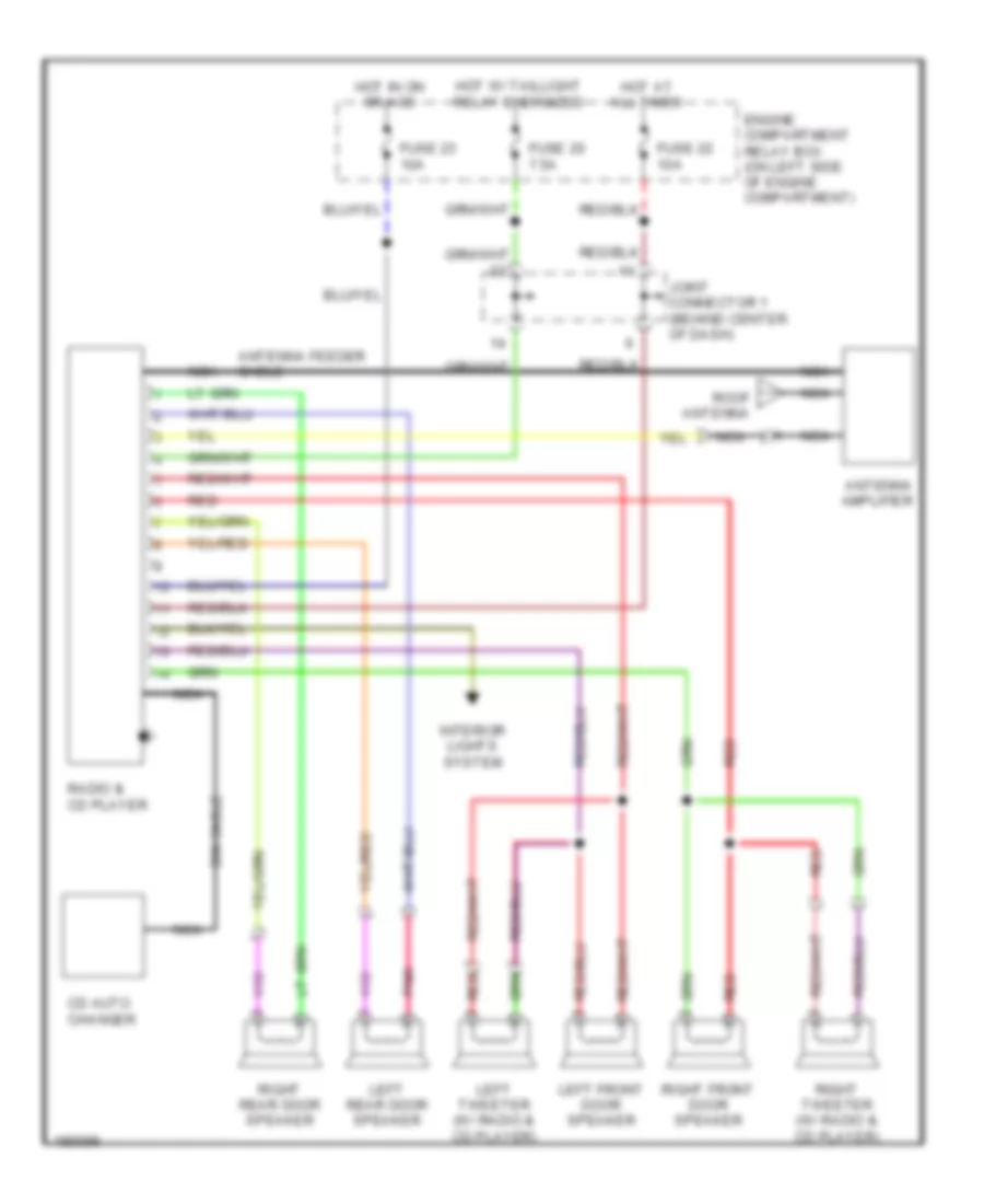 6-Speaker System Wiring Diagram, Evolution without Amplifier for Mitsubishi Lancer Sportback LS 2004