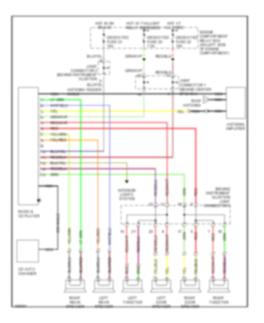 6-Speaker System Wiring Diagram, Wagon for Mitsubishi Lancer Sportback LS 2004