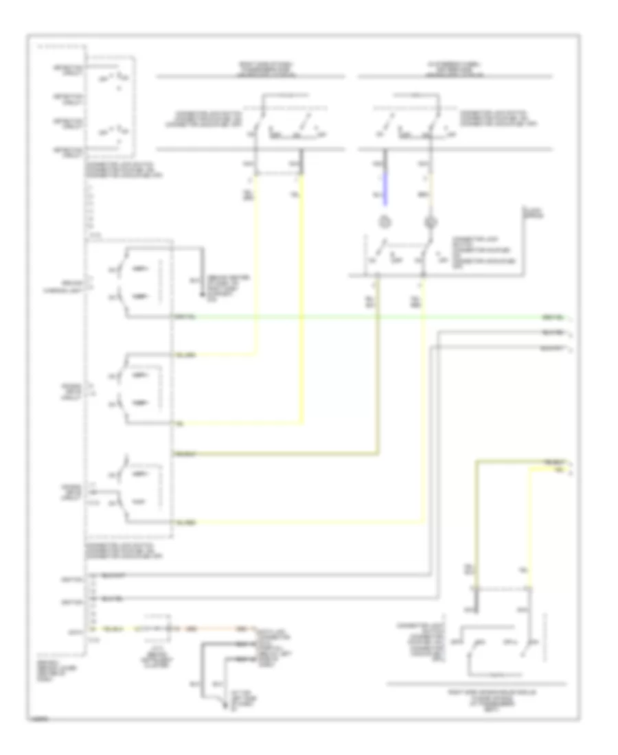 Supplemental Restraints Wiring Diagram, Except Evolution (1 of 2) for Mitsubishi Lancer Sportback LS 2004