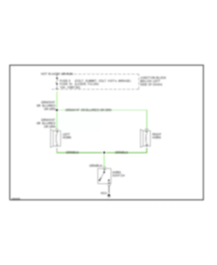 Horn Wiring Diagram for Mitsubishi Mirage VL 1990