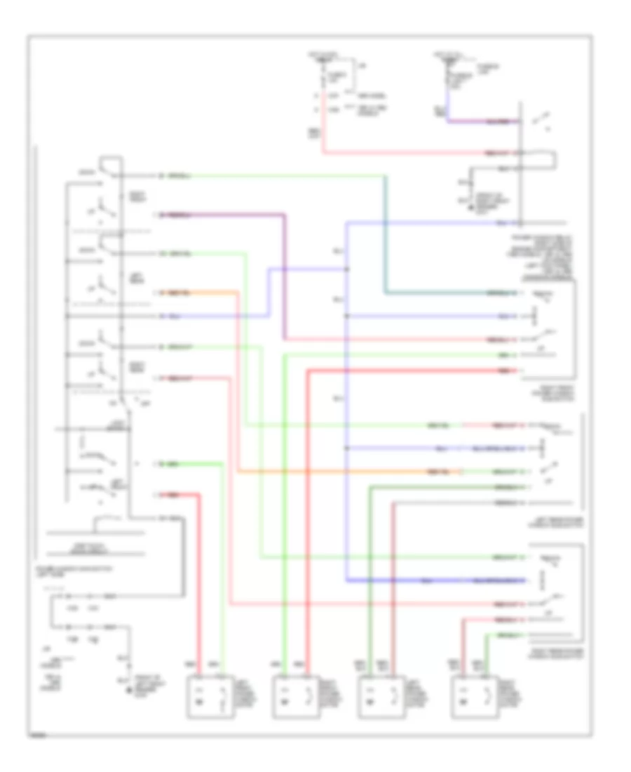 Power Window Wiring Diagram Sedan for Mitsubishi Mirage VL 1990