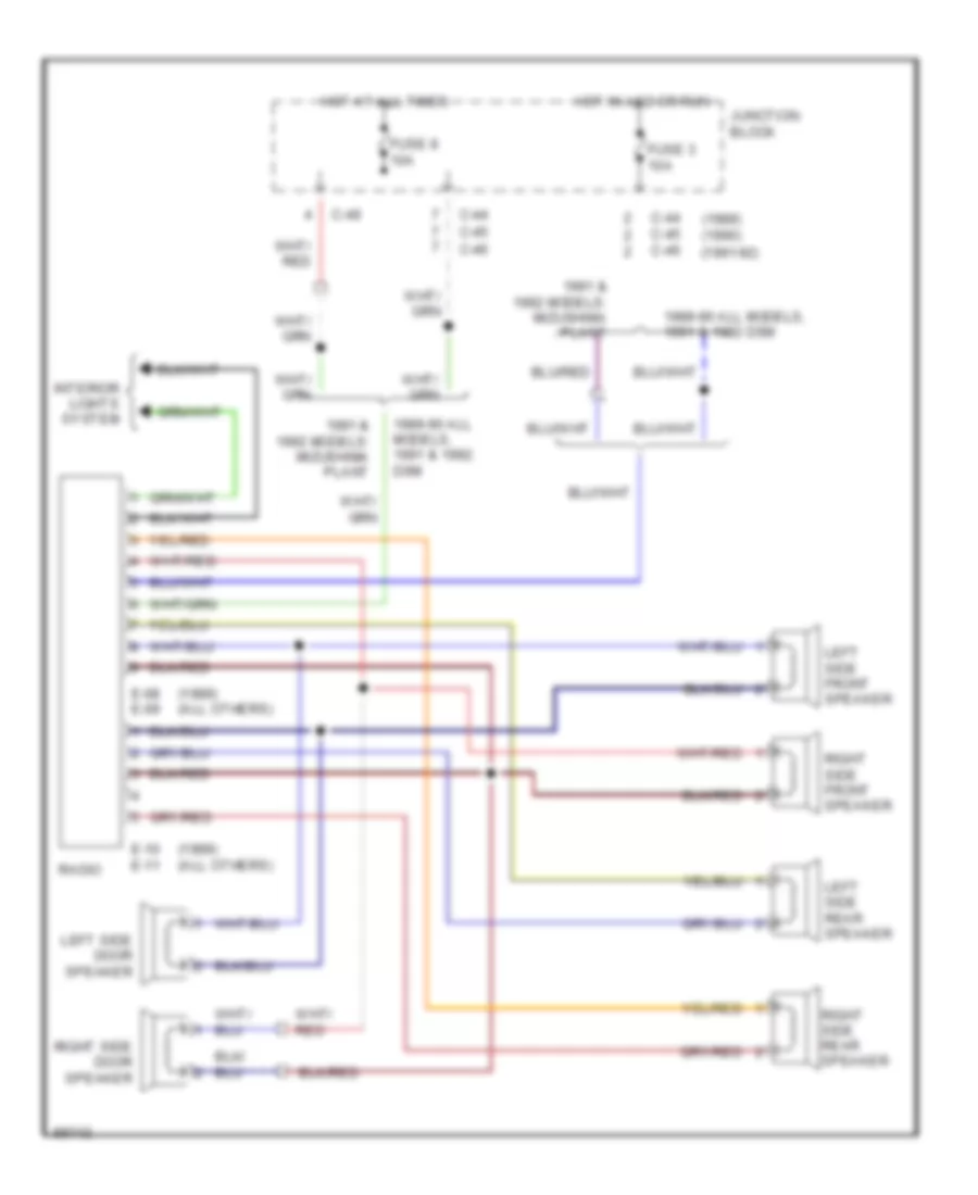 Radio Wiring Diagrams for Mitsubishi Mirage VL 1990