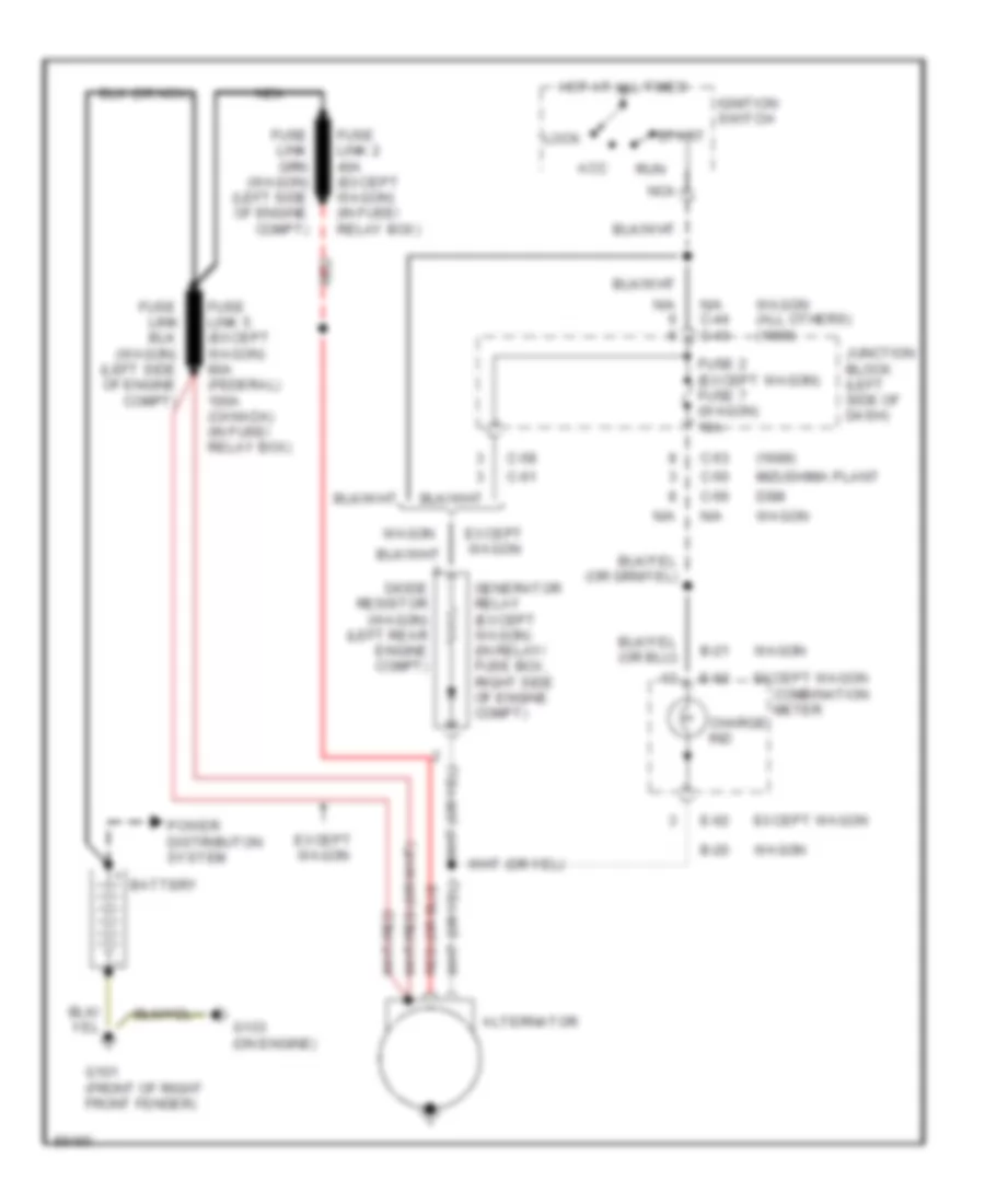 Charging Wiring Diagram for Mitsubishi Mirage VL 1990