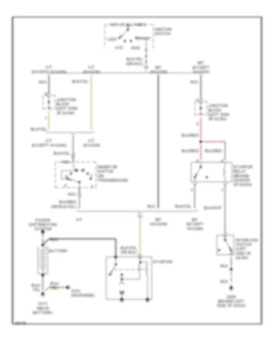 Starting Wiring Diagram for Mitsubishi Mirage VL 1990