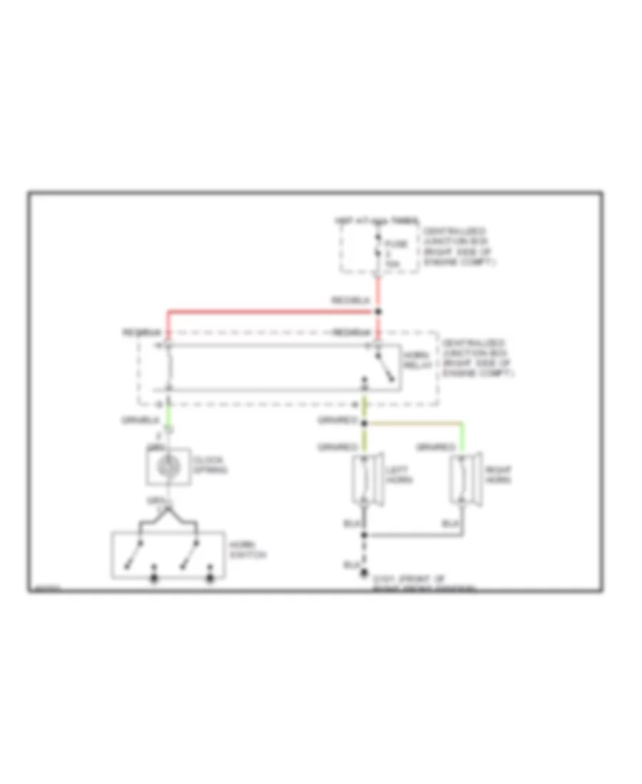 Horn Wiring Diagram without Anti theft for Mitsubishi 3000GT VR 4 1996 3000