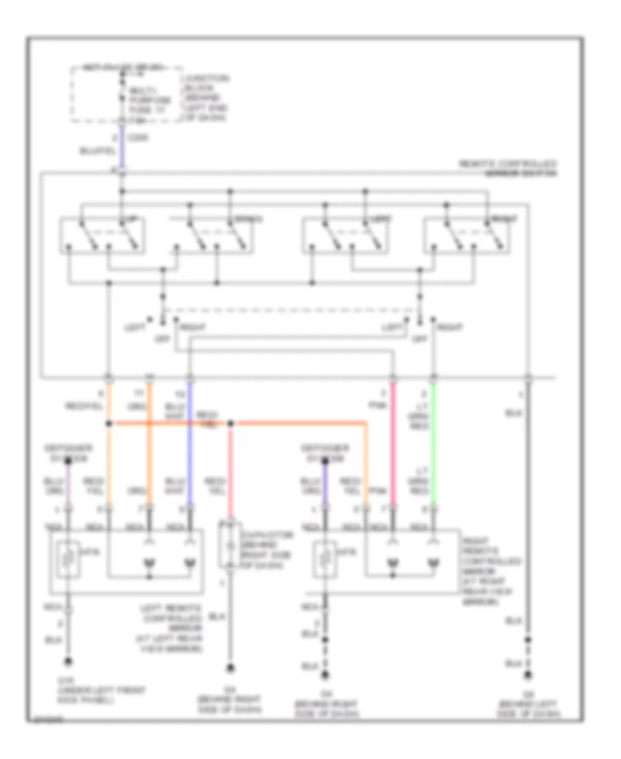 Power Mirror Wiring Diagram for Mitsubishi Outlander Limited 2005