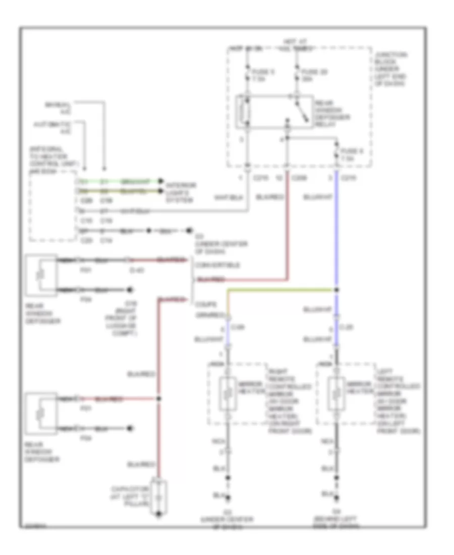 Defoggers Wiring Diagram for Mitsubishi Eclipse GT 2010