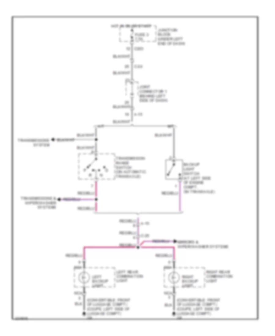 Backup Lamps Wiring Diagram for Mitsubishi Eclipse GT 2010