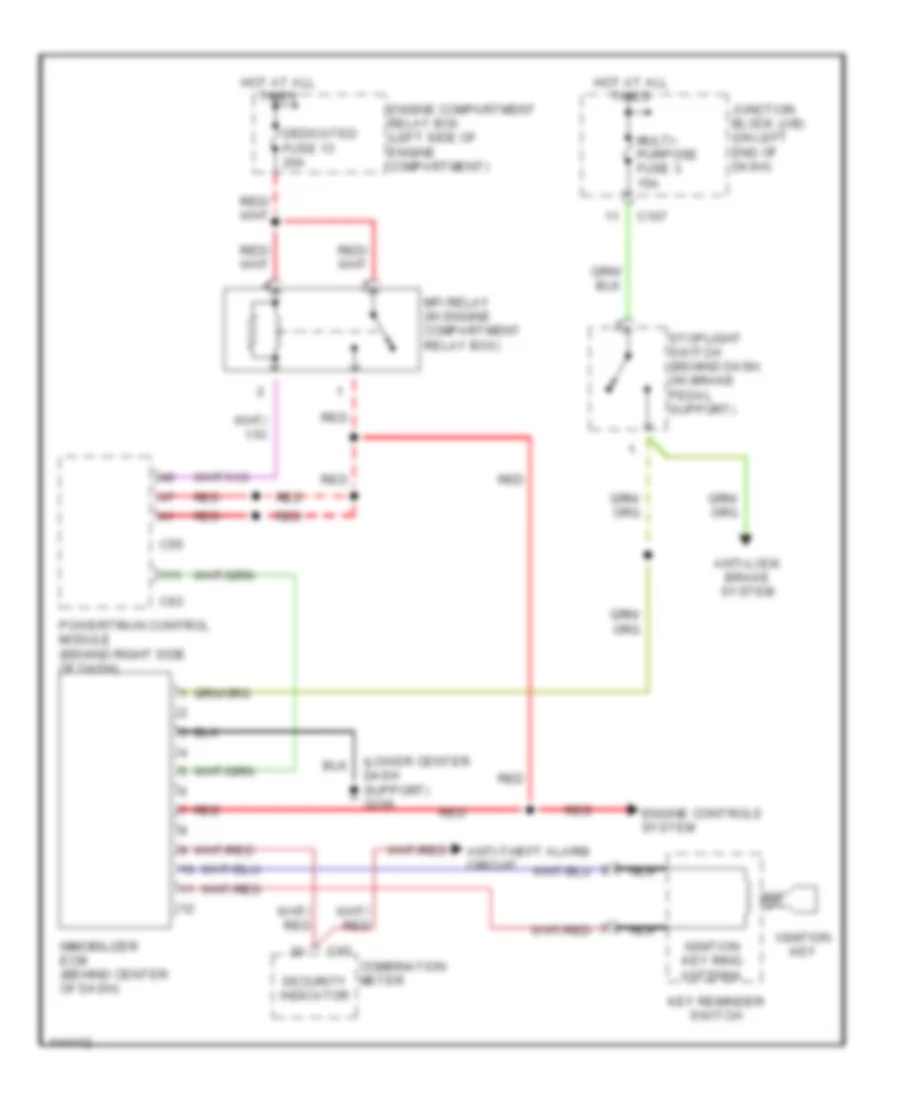 3.0L, Immobilizer Wiring Diagram, AT for Mitsubishi Eclipse GT 2001