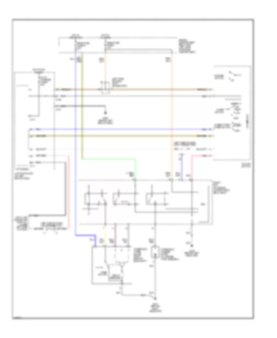 Электросхема передних стеклоочистителей дворников и омывателя лобового стекла для Mitsubishi Eclipse GT 2001