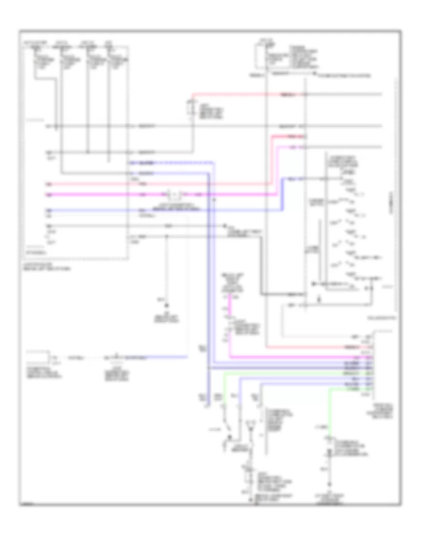 Электросхема передних стеклоочистителей дворников и омывателя лобового стекла для Mitsubishi Outlander XLS 2005