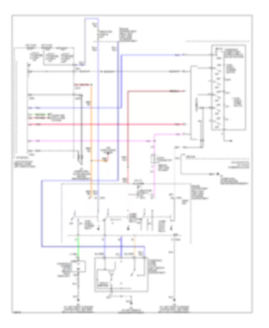 Электросхема передних стеклоочистителей дворников и омывателя лобового стекла для Mitsubishi Montero Limited 2004