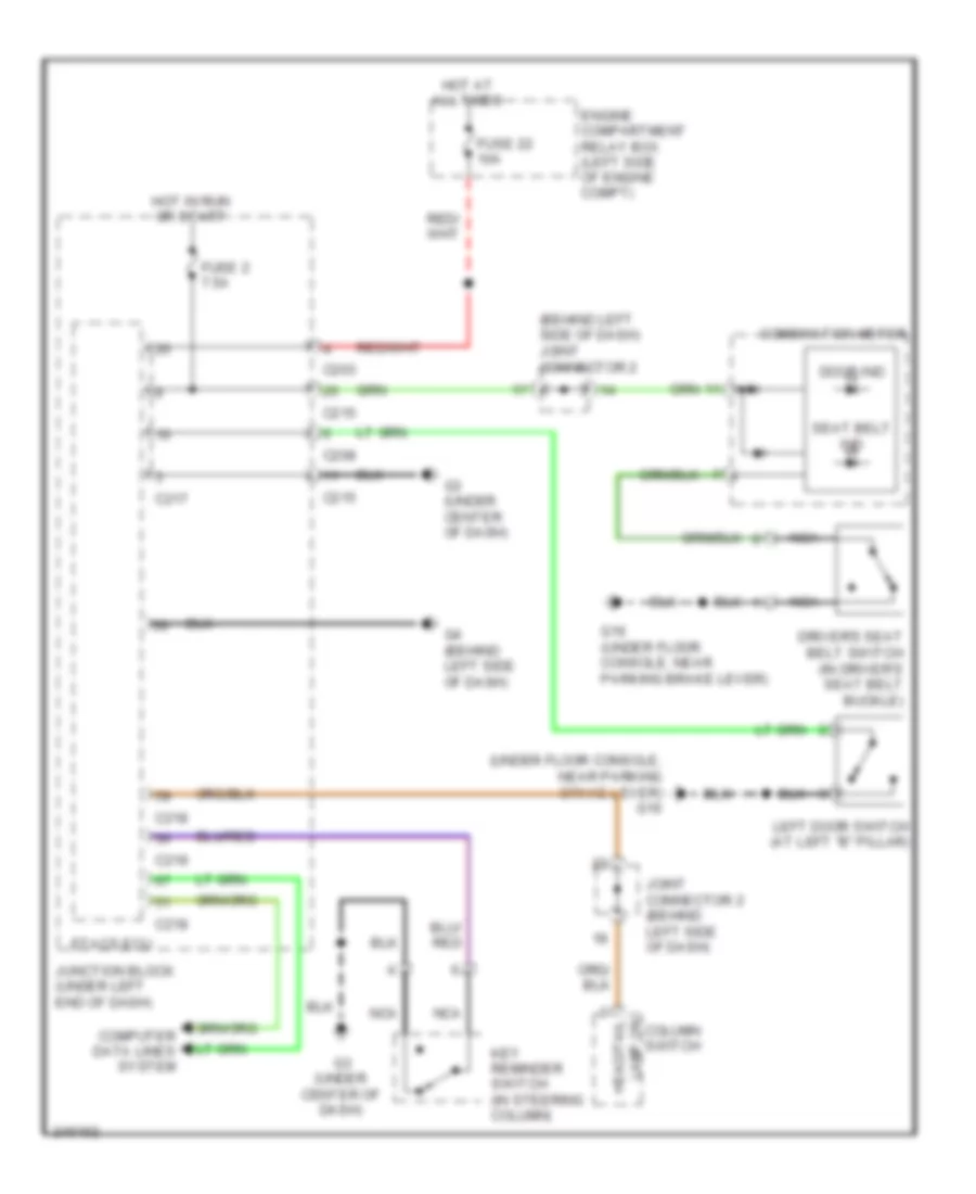 Warning Systems Wiring Diagram for Mitsubishi Eclipse GS 2006