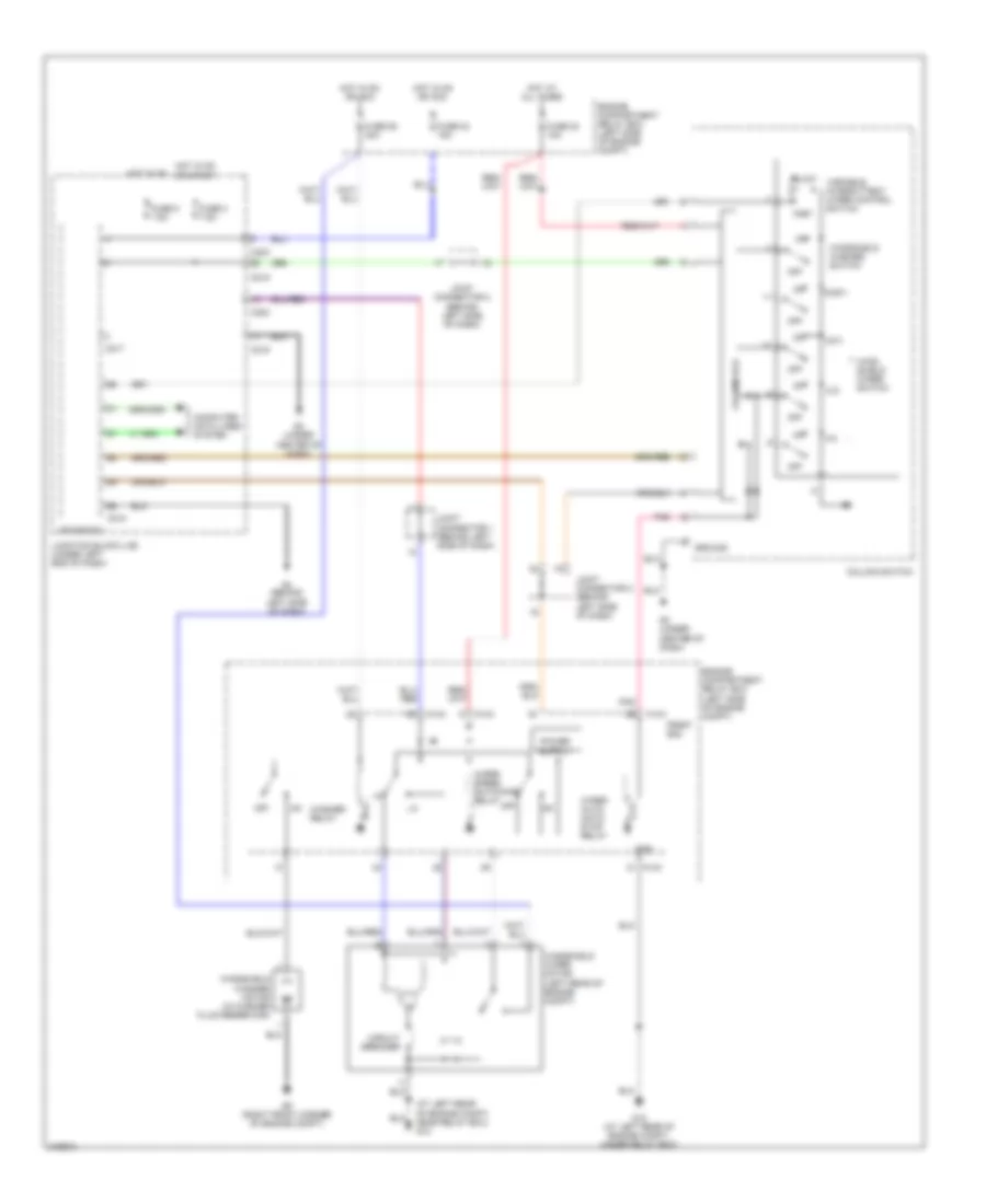 Электросхема передних стеклоочистителей дворников и омывателя лобового стекла для Mitsubishi Eclipse GS 2006