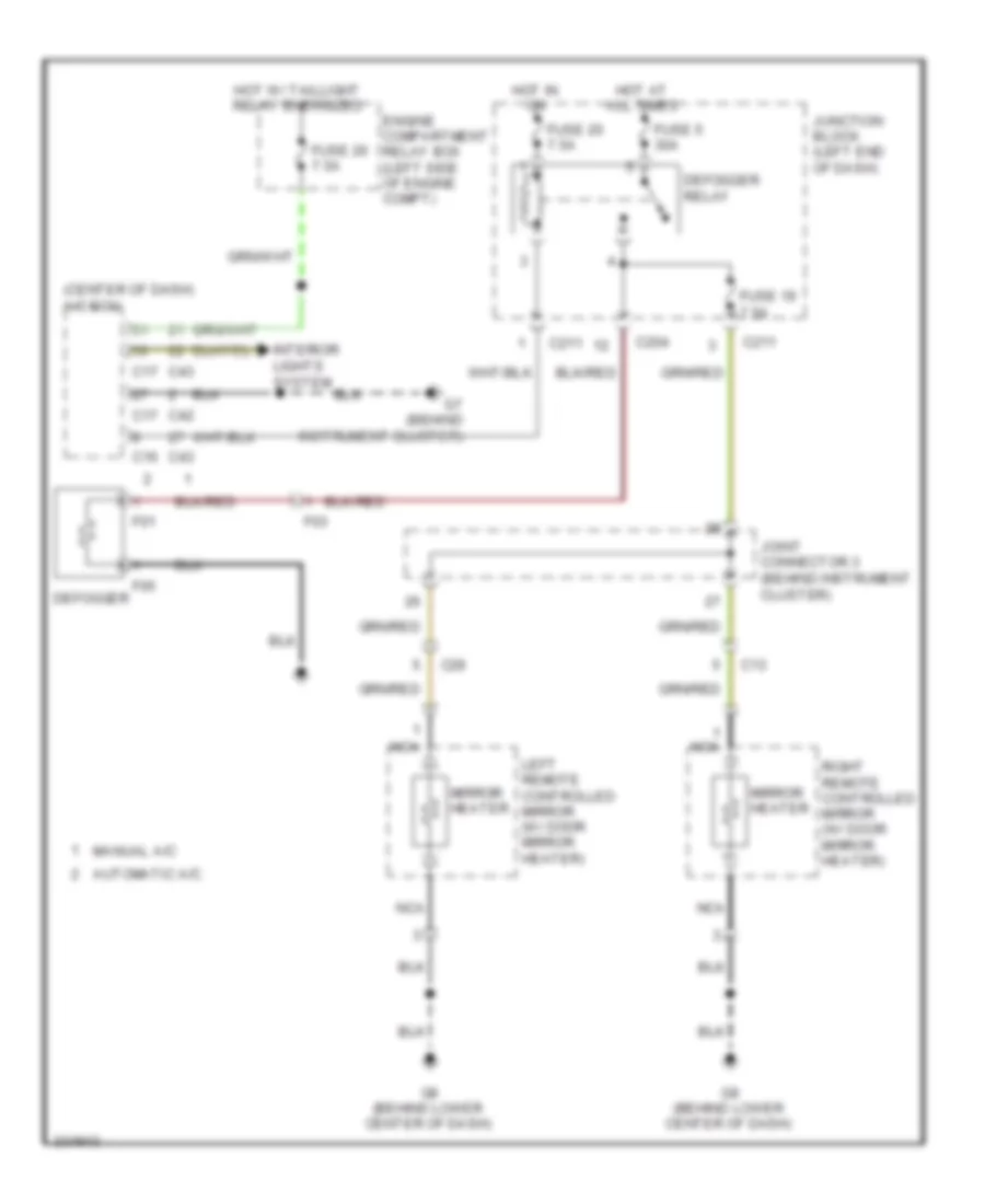 Defoggers Wiring Diagram for Mitsubishi Endeavor LS 2010