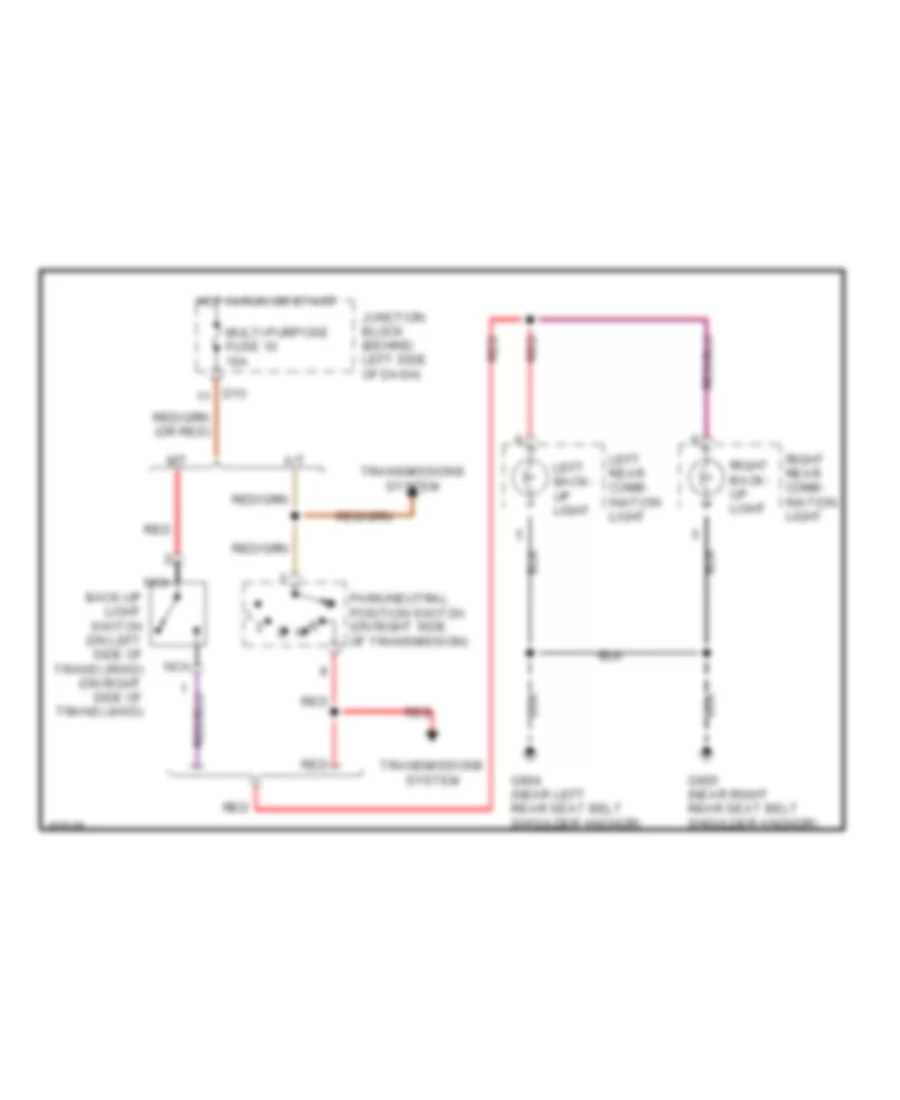 Back up Lamps Wiring Diagram for Mitsubishi Montero Sport XLS 1997