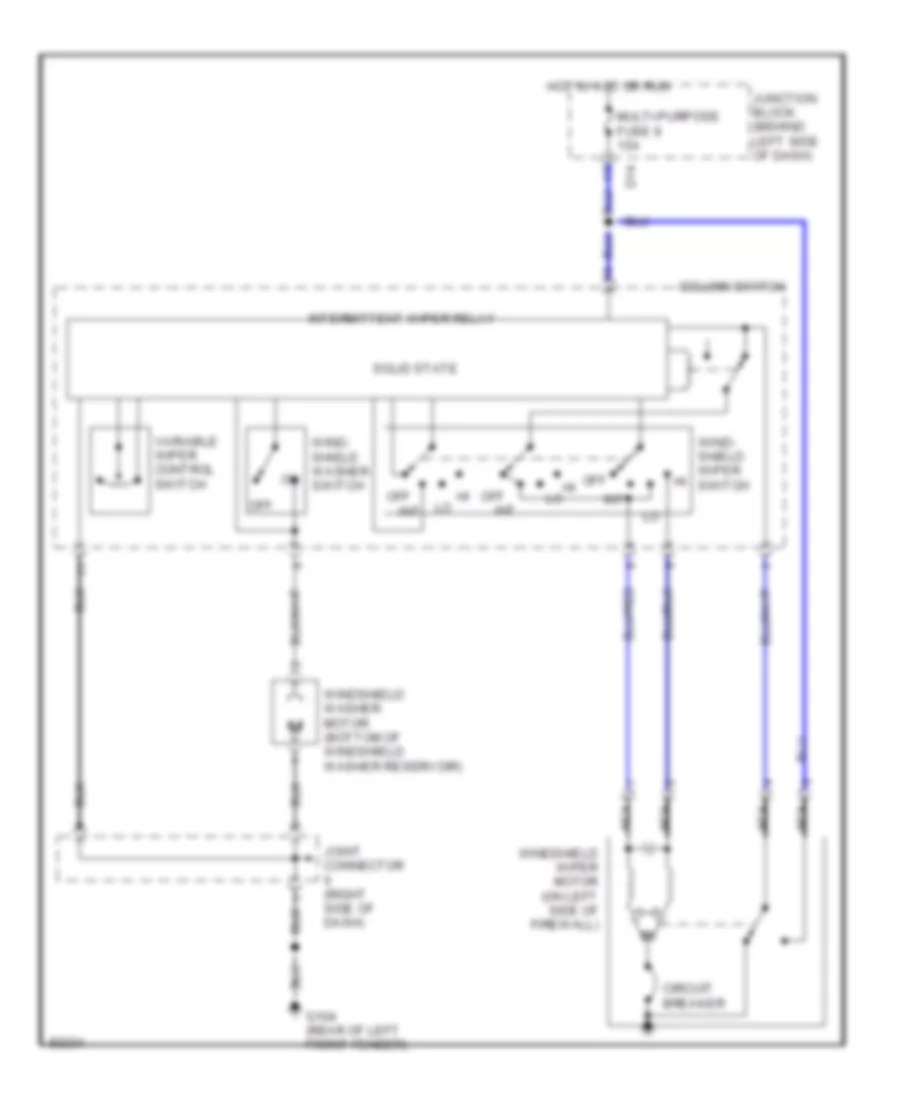 Front Wiper Washer Wiring Diagram for Mitsubishi Montero Sport XLS 1997