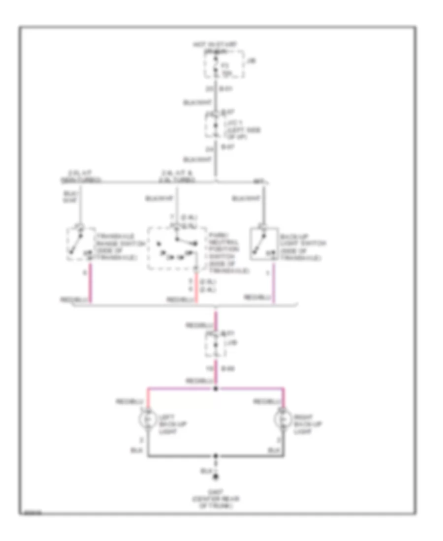 Back up Lamps Wiring Diagram for Mitsubishi Eclipse GS 1996