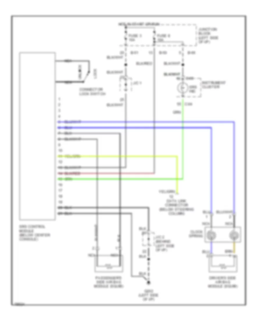 Supplemental Restraint Wiring Diagram for Mitsubishi Eclipse GS 1996