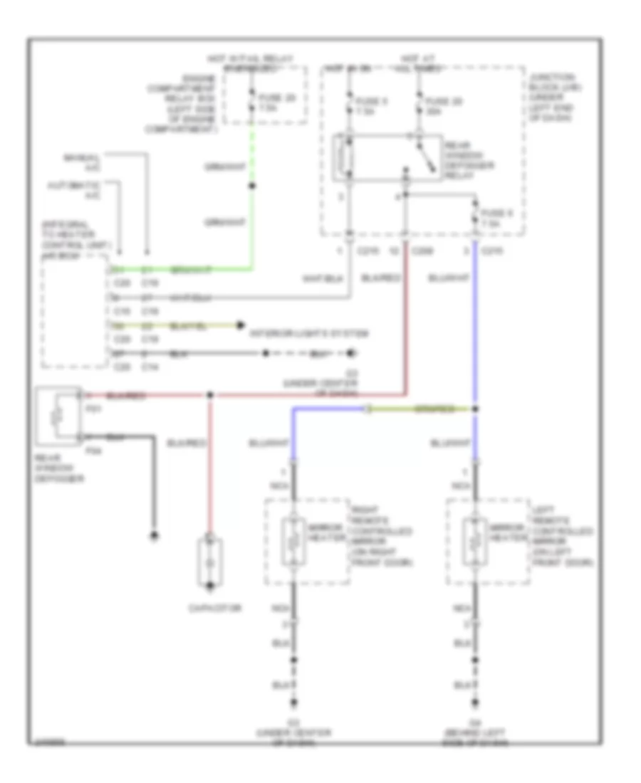 Defoggers Wiring Diagram for Mitsubishi Eclipse GT 2006