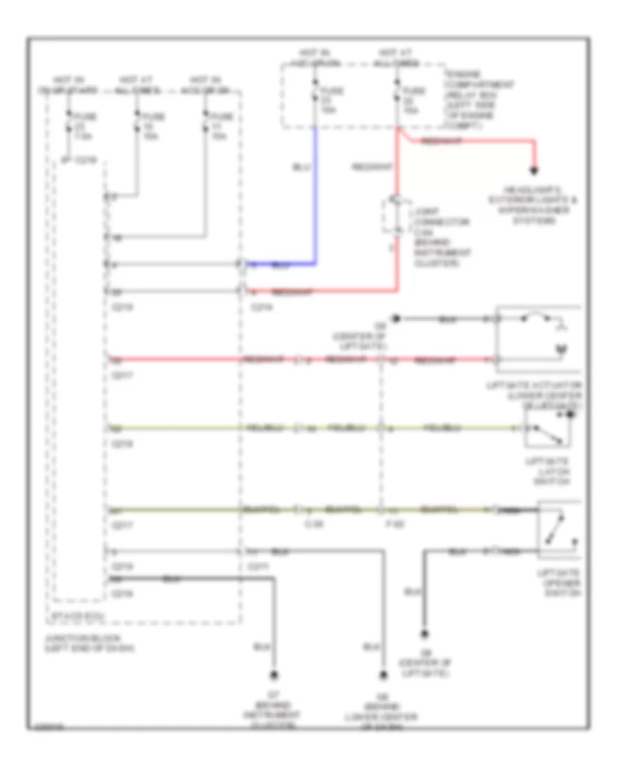 Liftgate Release Wiring Diagram for Mitsubishi Endeavor SE 2010