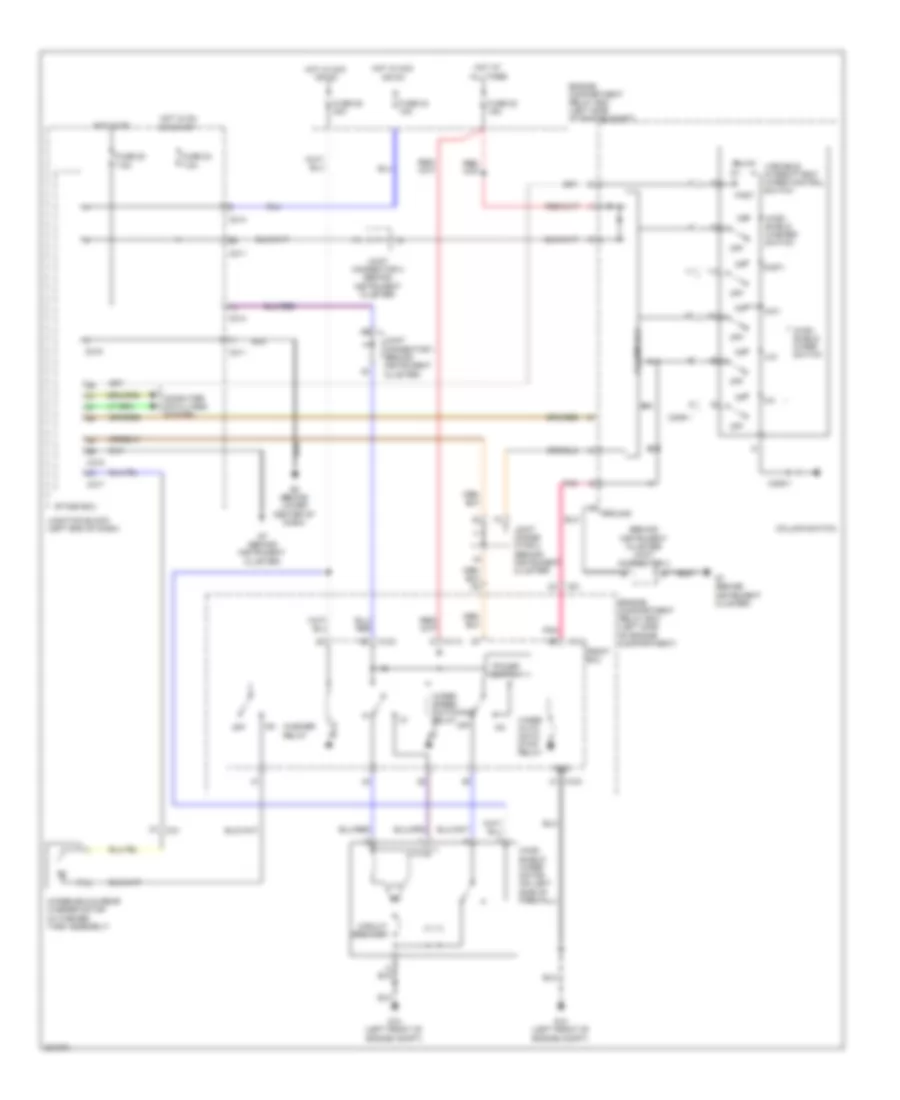 Электросхема передних стеклоочистителей дворников и омывателя лобового стекла для Mitsubishi Endeavor SE 2010