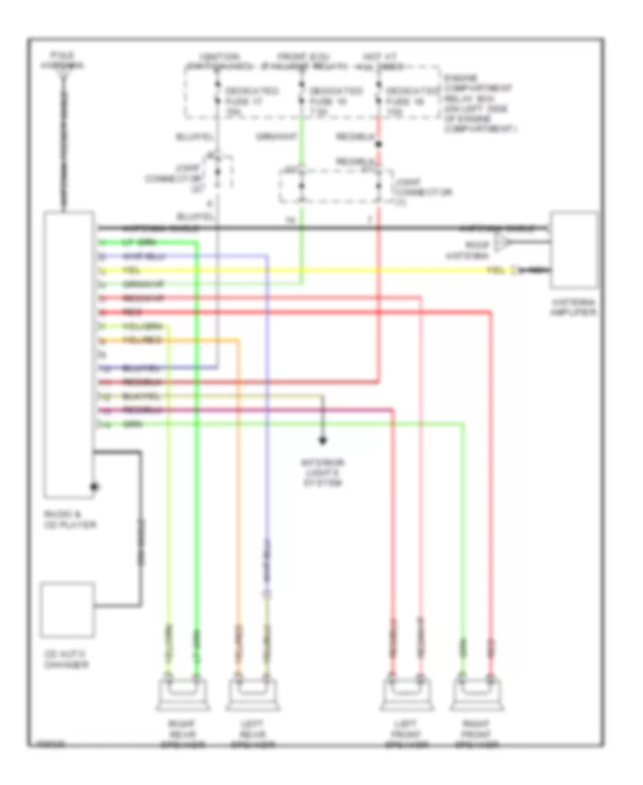 Radio Wiring Diagrams 4 Speaker System for Mitsubishi Lancer ES 2002