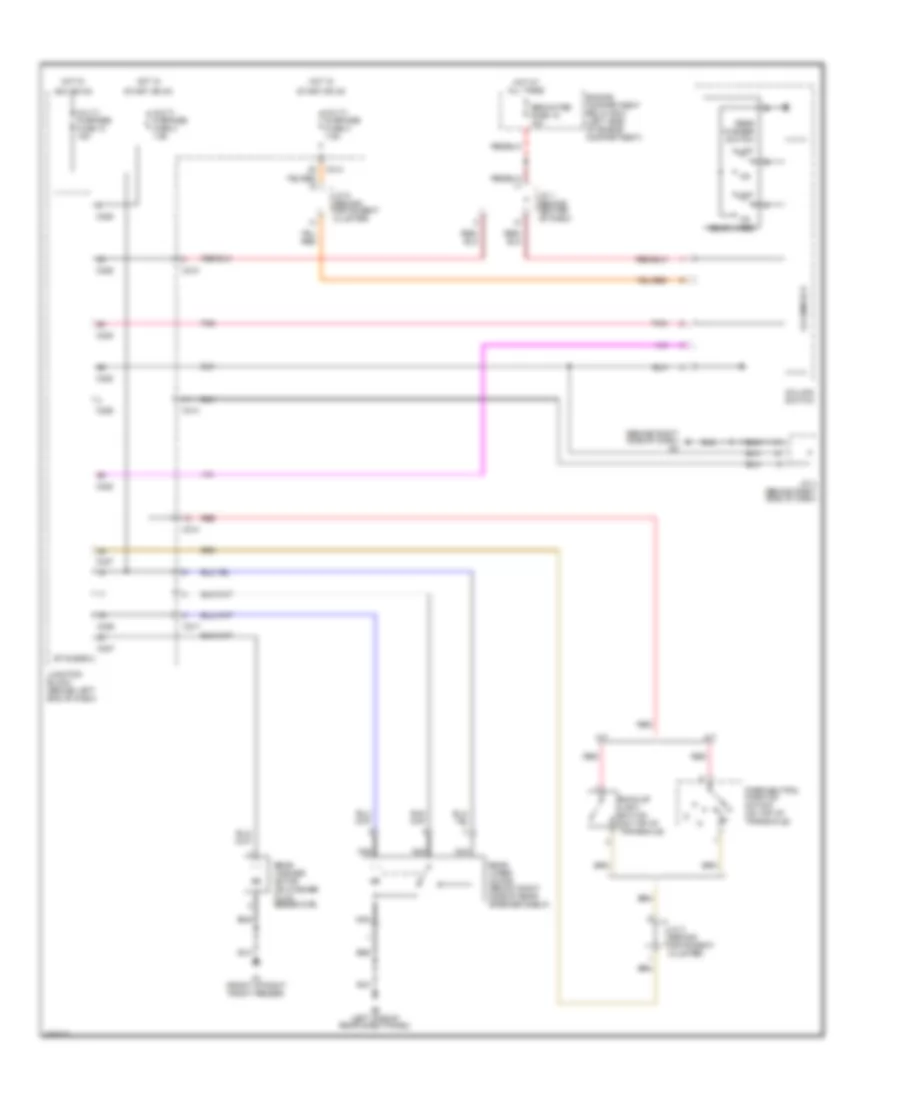 Электросхема заднего стеклоочистителя дворника и омывателя для Mitsubishi Lancer ES 2002