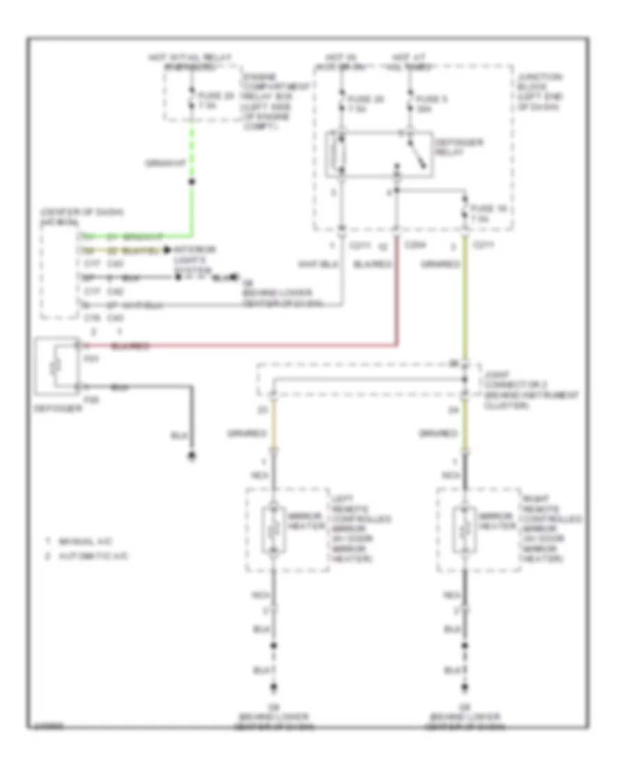 Defoggers Wiring Diagram for Mitsubishi Endeavor Limited 2006
