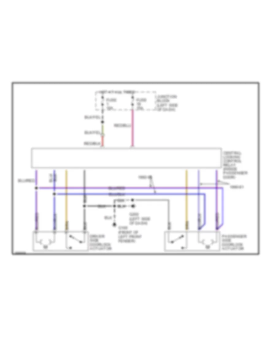 Power Door Lock Wiring Diagram for Mitsubishi Pickup Mighty Max 1990