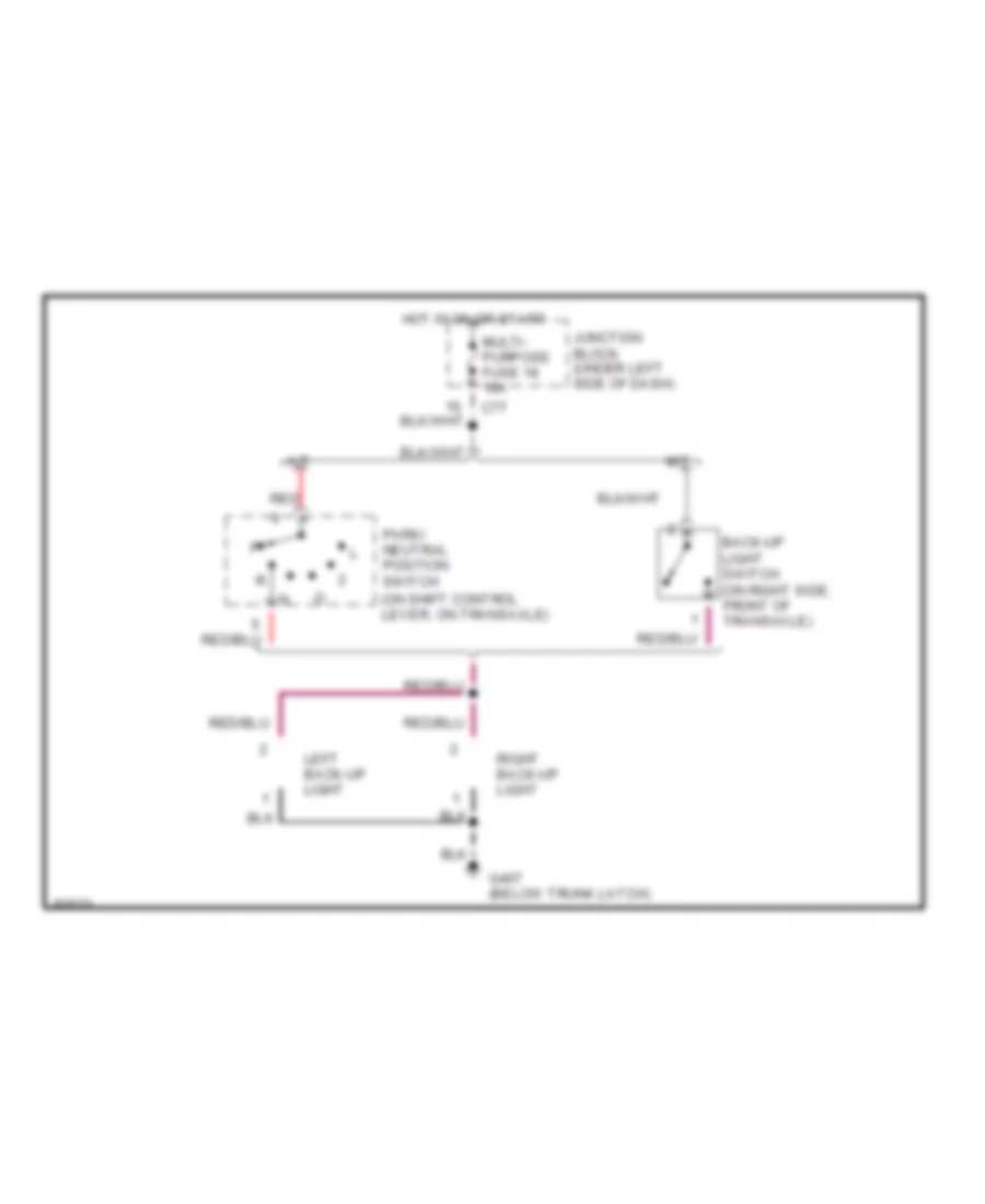 Back up Lamps Wiring Diagram for Mitsubishi 3000GT 1998 3000